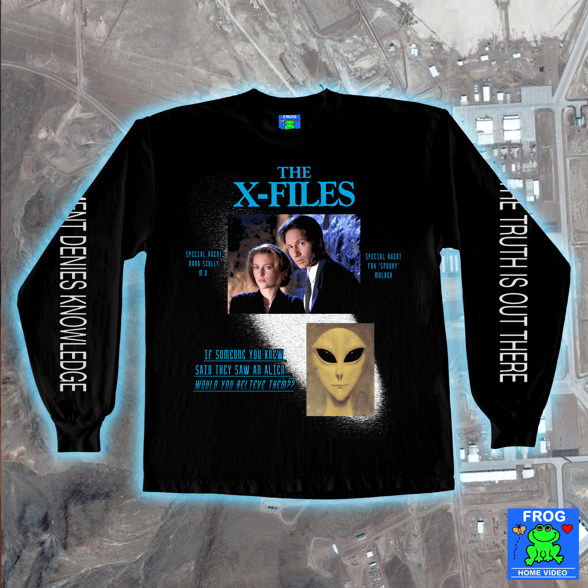 Vintage X Files Believe deals the Lie Embroidered Black Long Sleeve T-Shirt Size XL